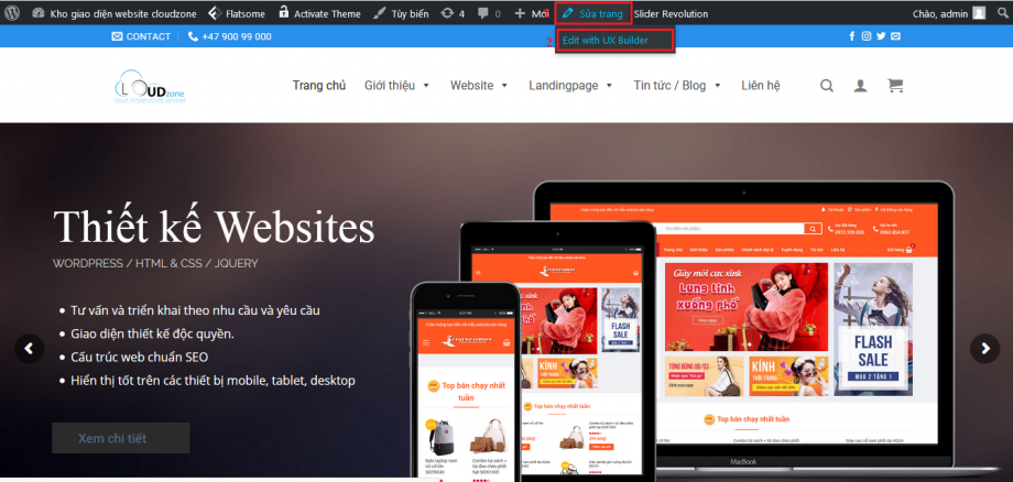 Hướng dẫn chỉnh sửa nhanh Trang của theme flatsome - CloudZone Support