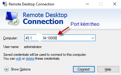 Remote Windows kèm port