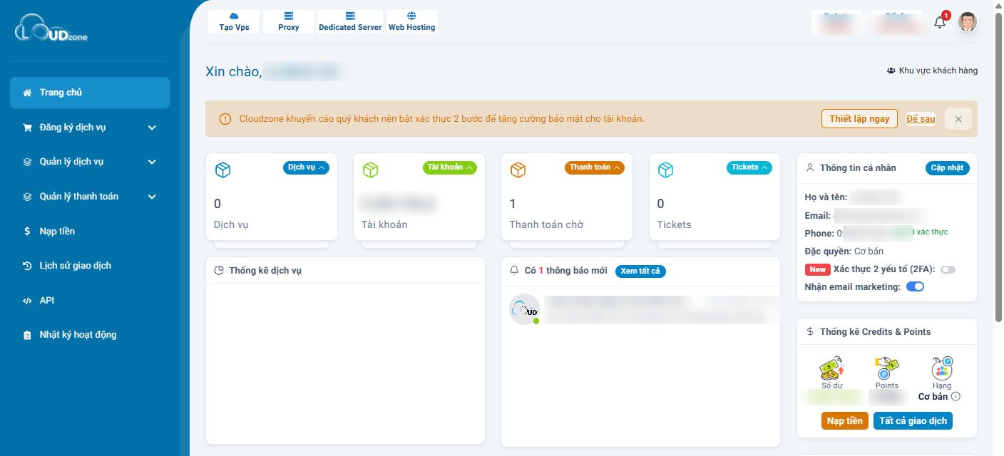 Trang chủ Portal Cloudzone