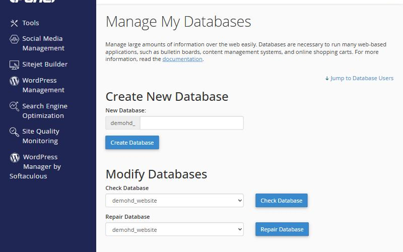 Trang Manage My Databases